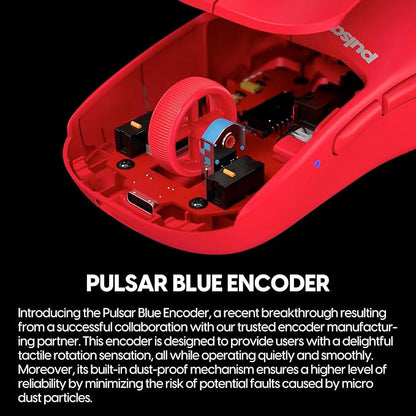 Pulsar Gaming Gears X2H mini Wireless Gaming Mouse, Limited Color Edition, Ultra Lightweight 1.83 oz (52 g), Symmetrical, Optical Switch, 26000 DPI, PAW3395 Sensor (Mini, Wireless, Red)