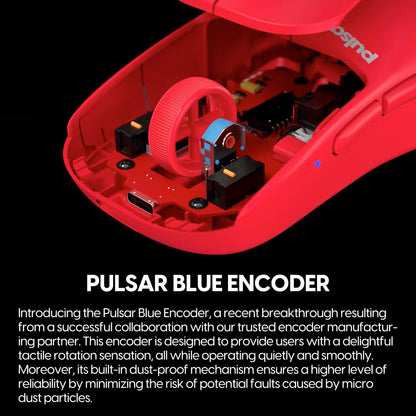 Pulsar Gaming Gears X2H mini Wireless Gaming Mouse, Limited Color Edition, Ultra Lightweight 1.83 oz (52 g), Symmetrical, Optical Switch, 26000 DPI, PAW3395 Sensor (Mini, Wireless, Red)