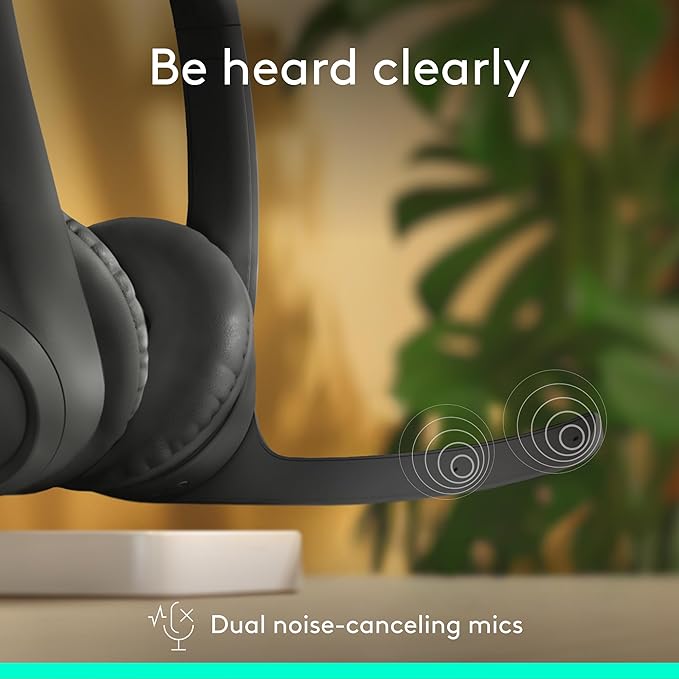 Logitech Zone 301 Wireless Bluetooth Headset with Noise-Canceling Microphone, Compatible with Windows, Mac, Chrome, Linux, iOS, iPadOS, Android – Graphite