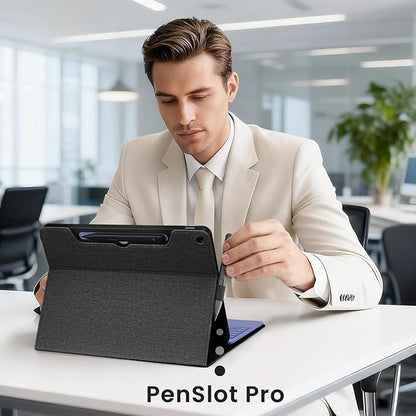 Omnpak Case for Microsoft Surface Pro 12" 2025, Lightweight Protective, Multiple Angle Viewing, Stylus Holder, Compatible with Type Cover Keyboard