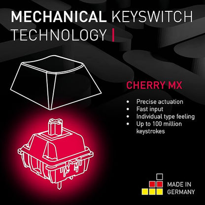 Cherry MX 3.0S Wireless Mechanical Gaming Keyboard. Aluminum Housing Built for Gamers w/MX Brown or Red Switches. RGB Backlit Color Display Over 16m Colors. (White w/MX Brown Switches)