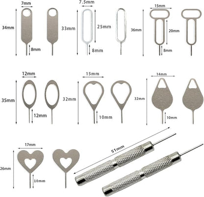 SIM Card Tool Kit with Eject Pins 16 Pcs Tray Openers Needle Ejector for All iPhone iPad Samsung Galaxy Smartphones & Smart Watch Link Remover Tnkcter