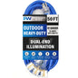25 ft - 12 Gauge Heavy Duty Extension Cord - Lighted on Both Ends - SJTW Blue - Outdoor Extension_Cord Waterproof 25 ft by Premier Wire - 15 Amp ExtensionCord (25 Foot 12-Awg Power Cord Blue)