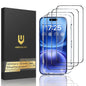 UNBREAKcable 3-Pack Screen Protector for iPhone 15, Double Shatterproof Tempered Glass [Easy Installation Frame] [99.99% HD Clear] [9H Hardness] [Full Coverage] [Case Friendly] for Apple 15 6.1 inch