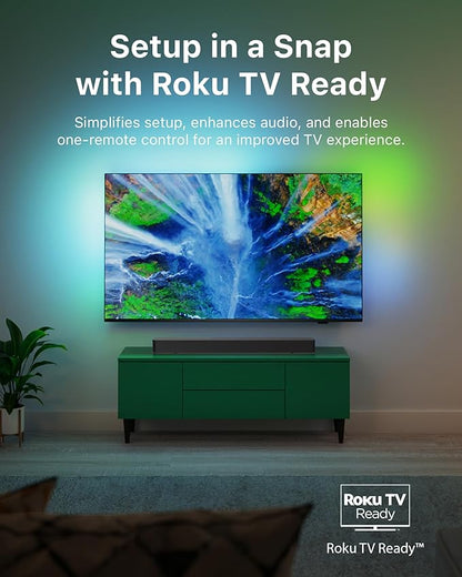 Philips B4000 Soundbar for TV, 2.0 Channel Sound, BT LE Audio, Easy Setup, EasyLINK, Roku TV Ready, Remote Control