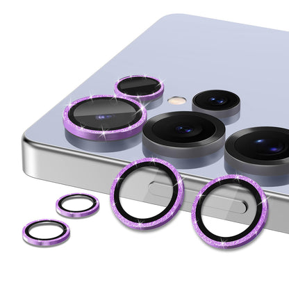 Avocase for Samsung Galaxy S25 Ultra Camera Lens Protector, Individual Metal Ring Tempered Glass Lens Cover, [Strong Adsorption] Scratch Resistant Ultra-Thin HD Clear Lens Cover, 1 Set-Purple Sparkly