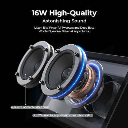 Cassette Portable Bluetooth Speaker, 20W Minimalist Speakers Bluetooth Wireless Loud, HD Powerful Sound and Wide Compatibility V5.3 for Indoor Outdoor - Black