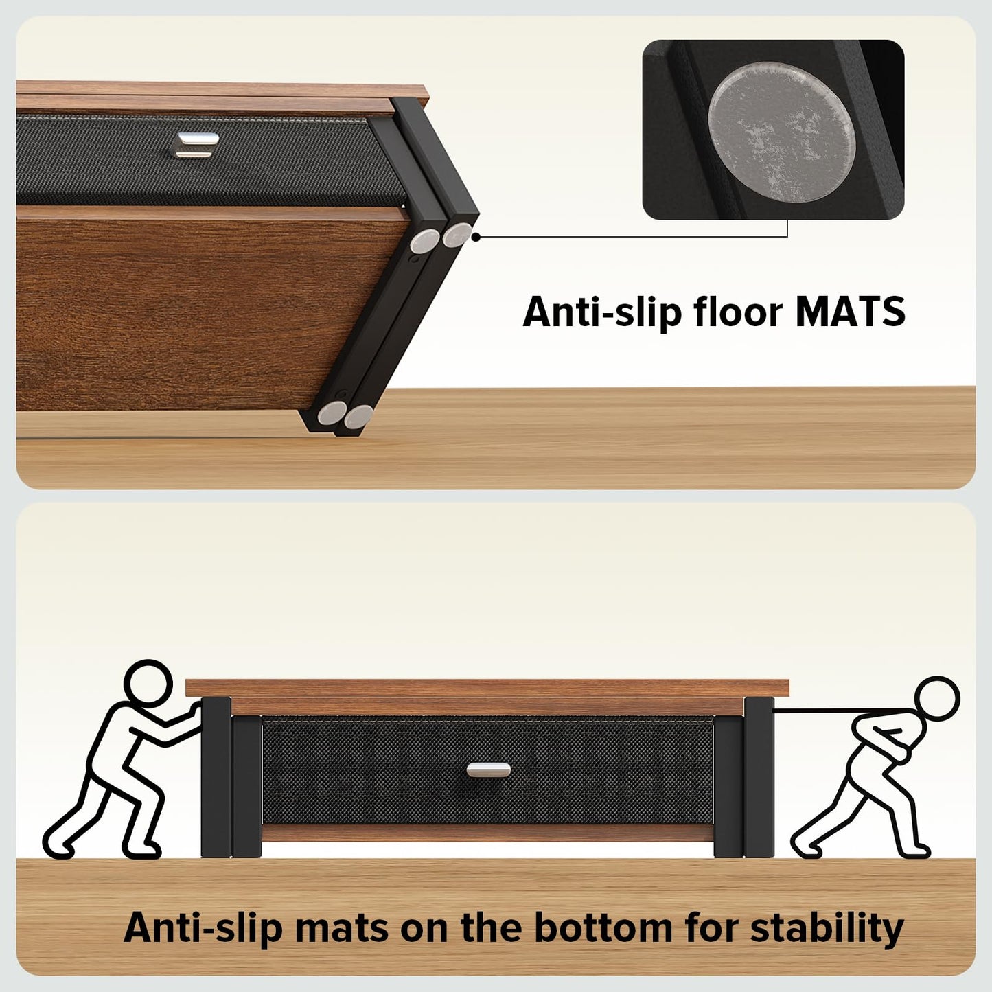 WOHOMO Dual Monitor Stand Riser with Drawers, Desk Organizers for 2 Monitors, Desktop Storage Stand for Computer,Laptop,Walnut