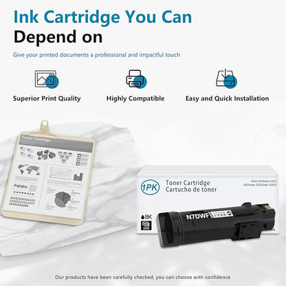 H625 N7DWF High Yield Toner Cartridge (1-Pack, Black): Compatible N7DWF Toner Cartridge Replacement for Dell H625 H625cdw H825 H825cdw S2825cdn S2825 Printer