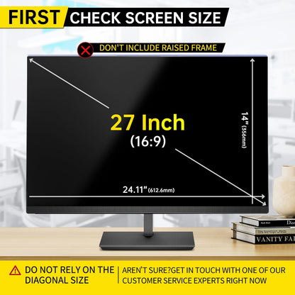 DEJIMAX 27 Inch Computer Privacy Screen for 16:9 Computer Monitor, Anti-Blue Light Monitor Privacy Screen Filter, Anti-UV Computer Shield, Hanging Type