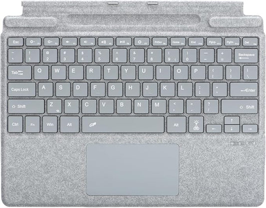 Keyboard for Microsoft Surface Pro Copilot+ (11th Edition) / Pro 11 / Pro 10 / Pro 9 / Pro 8 / Pro X, 13 inch, Detachable Type Cover with Touchpad, 7-Color Backlit & Pen Holder (Light Grey)