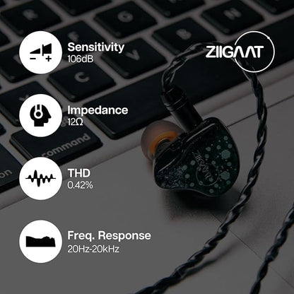 Linsoul ZiiGaat Arcanis in Ear Monitor, Professional 2DD+5BA Hybrid IEM Earphone, Gaming Earbuds, HiFi Wired Earbuds with Detachable Cable for Musicians Audiophiles