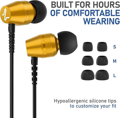 LUDOS OMNITONE USB C Headphones for iPhone 16 15 Pro Max Plus iPad Pro, 5 Years Warranty, USB-C Earbuds for Samsung Galaxy S24 S23 Ultra S22 S21 S20 A55 A54 A53, USB Type C Earphones - Gold