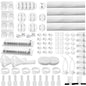 [313Pcs] Cable Management Kit, 67 Adhesive Cable Clips, Topavatop Desk Cord Organizer, 22 Reusable Cable Strap, 4 Cable Sleeve Split, 200 Nylon Cable Zip Ties with 20 Mounts for TV Office Home, White