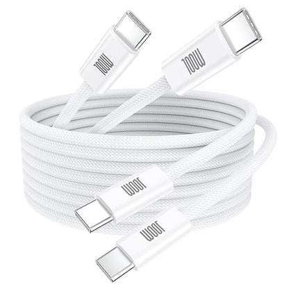 USB C Cable, 2-Pack 6.6ft 100W USB C to USB C Fast Charging Cable, Braided Type C to Type C Charging Cord for iPhone 17 16 15 Pro Max,Galaxy S25 S24 Note 20,MacBook Pro/Air,iPad Pro,Pixel,Switch