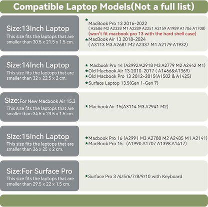 Benfan Laptop Sleeve 14 Inch Compatible with New 14 inch MacBook Pro A2992/2918 M3 A2442, A2779, Surface Laptop 13.5 5th Gen Color Light Purple
