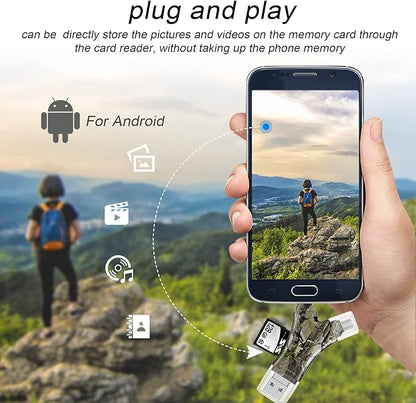 SD Card Reader for iPhone/ipad/Android/Mac/Computer/Camera,4 in1 Micro SD Card Reader Trail Camera Viewer, Portable Memory Card Reader SD Card Adapter for SD and TF Cards