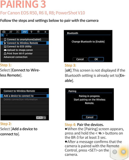 Hanpusen Rechargeable Camera Remote Control for Canon - Wireless Shutter Release with OLED Screen Compatible with R8, R6 II, R100, R50, R10, M50, SL3, R3, R5, R6, EOR RP, EOS R;Replaces Canon BR-E1