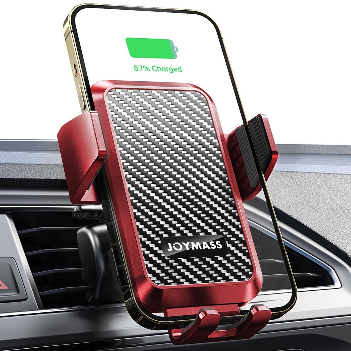 Wireless Car Charger, 15W Fast Charging Auto Clamping Car Charger Cell Phone Holder Mount Vent for iPhone 15 14 13 12 Mini Pro Max 11 XR XS X, Samsung Galaxy S23 Ultra S22 S21+ Note 20, etc