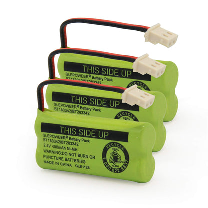GLEPOWEER BT183342/BT283342 2.4V 400mAh Ni-MH Battery Pack, Also Compatible with Cordless Phone Batteries BT166342/BT266342 BT162342/BT262342 CS6709 CS6609 CS6509 CS6409 EL52100 EL50003(3 Pack)