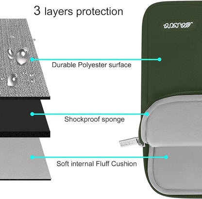 MOSISO Laptop Case 13 inch, 13 inch Laptop Sleeve Compatible with MacBook Air M4 M3 M2 M1 2025-2018 / Pro M2 M1 2025-2016, Polyester Vertical Computer Sleeve Bag with Pocket, Army Green
