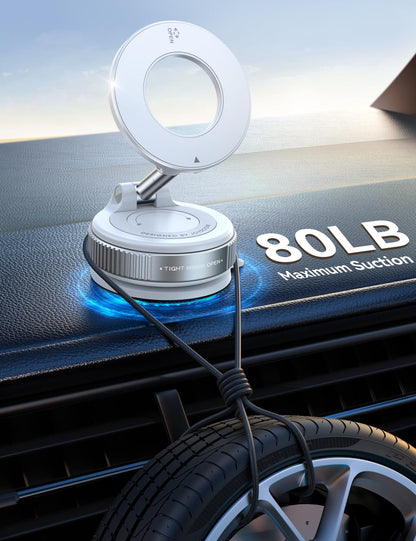 JOYROOM Vacuum Magnetic Car Phone Holder, Strongest Suction Cup 360° Adjustable Magsafe Car Phone Mount, Foldable Cell Phone Holders for Your Car for iPhone 16 Pro Max 15 14 13 12 Plus/Android