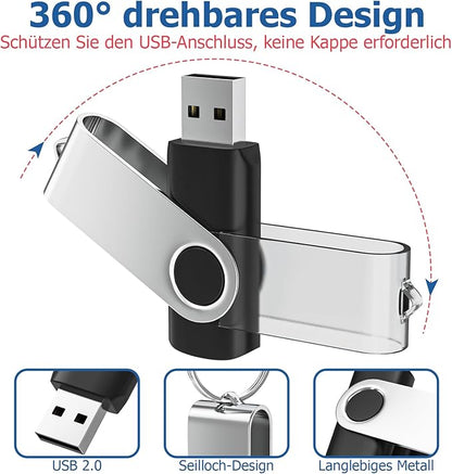Flash Drives 16GB 10 Pack, Wooolken USB 2.0 Thumb Drives with Keychains Memory Stick USB Drive Pendrive for PC Laptop Computer (Mixcolors)