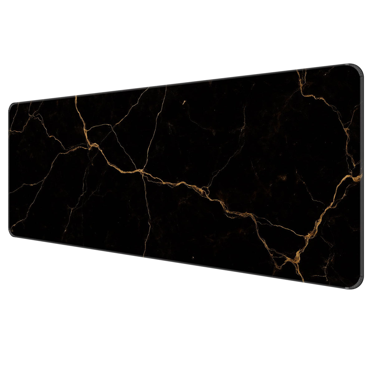 Dynippy Large Thin Mouse Pad with Stitched Edges, Black White Marble