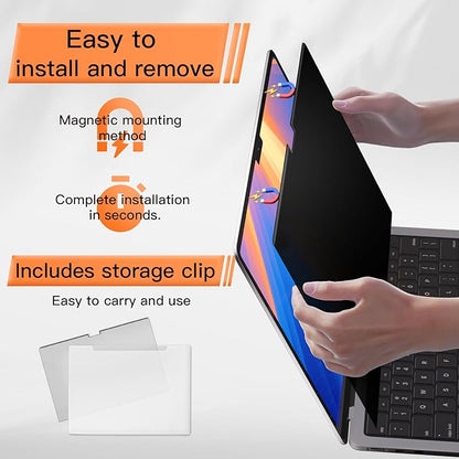 Privacy Screen MacBook Pro 13 Inch(2016-2022, M1, M2) & MacBook Air 13" (2018-2021, M1), Magnetic Anti Glare Blue Light Filter with Camera Cover, Anti Spy Laptop Screen Protector for Mac 13 In