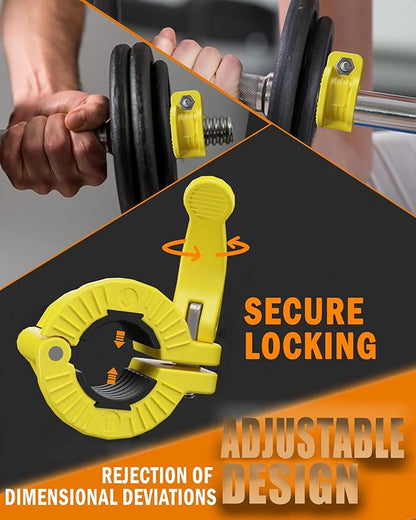 MAXRICH Barbell Clamp 1 inch Multiple Sizes & Adjustable Weight Clips for Quick Release Barbell Collars