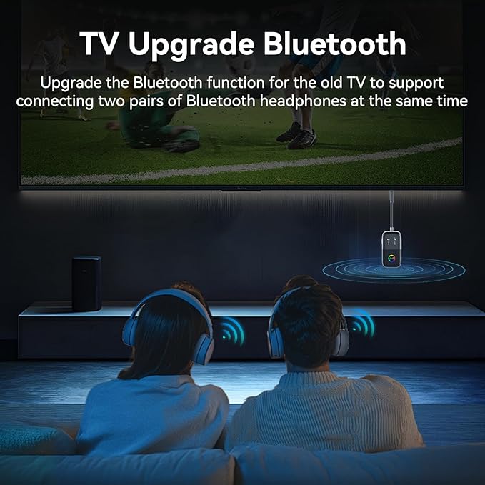 Bluetooth 5.2 Transmitter Receiver aptX Adaptive/Low Latency/HD Bluetooth Adapter Support 2 AirPods Phones, Wireless Audio Receiver 3.5mm Aux Headphone Jack Adapter for Airplane Travel/TV/Home Stereo