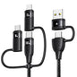 100W USB C Multi Charging Cable, USAMS 4FT 5-in-1 5A Fast Sync Charger Adapter Nylon Braided Type-C Cable for Laptop/Tablet/Phone and More