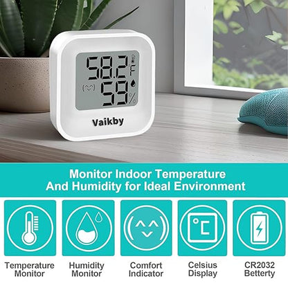 Indoor Humidity Meter Hygrometer 4Pack, Room Thermometer for Accurate Room Temperature Monitor, Digital Hygrometer with Indoor Thermometer for Home, Baby Nursery, and Humidity Sensor Enhanced Comfort