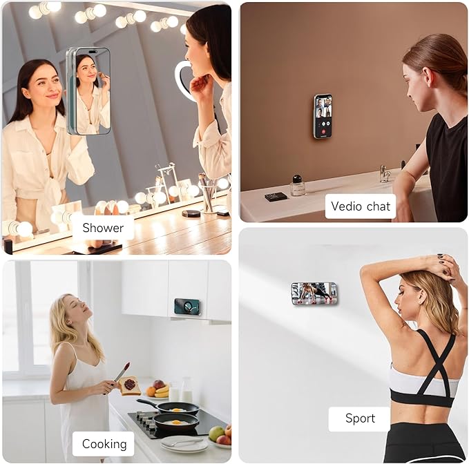 Patented Magnetic Sticky Phone Suction Grip Mount for MagSafe Case,Magnet Silicone Portable Stand Holder for iPhone 16/15/14/13/12 Series and Android, Hands-Free Selfies and Videos,Starlight