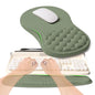 KUOSGM 2-in-1 Ergonomic Set, Wave Rise Keyboard Wrist Rest and Massage Bulge Slope Mouse Pad Wrist Support, Cushion Memory Foam Integrated to Relieve Wrist Pain, Cute Cat Paws