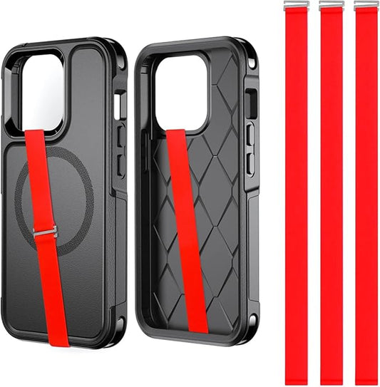 TEAMOLA Silicone Phone Grip Strap, Anti-Slip Phone Hand Holder Red 230
