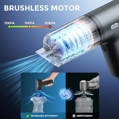 Car Vacuum,2 Suction Modes,Portable Mini Cordless Cleaner with 20000pa Suction Power,Type-C Charge,with Handheld Vacuum for Home,Car, Office Desk, Keyboards