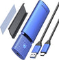 ORICO M.2 NVMe SATA SSD Enclosure Adapter Tool-Free, USB C 3.2 Gen 2 10Gbps NVMe, 5Gbps NGFF SATA PCIe M-Key(B+M Key) 2230/2242/2260/2280, Aluminum External M2 Reader Support UASP Trim-BL(G2A)