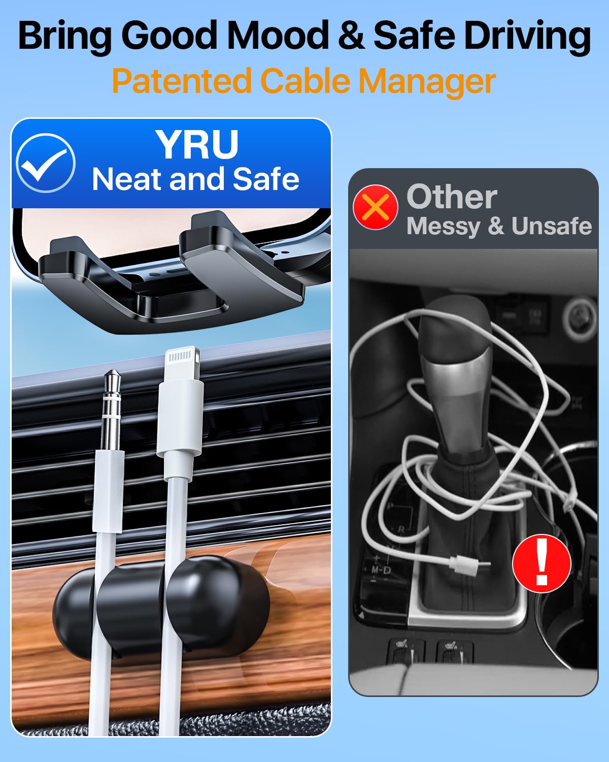 YRU [2026 Upgraded Military-Grade Metal Hook Phone Holders for Your Car