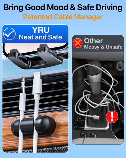 YRU [2026 Upgraded Military-Grade Metal Hook Phone Holders for Your Car