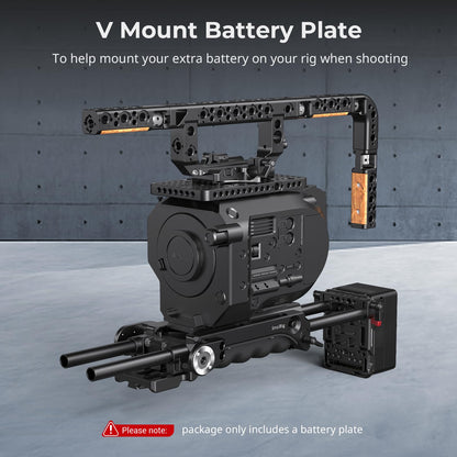 SmallRig V Mount Battery Plate, V-Lock Battery Plate with Dual 15mm Rod Clamp, 1/4"-20 & 3/8"-16 Threaded Holes, for SmallRig V Mount Battery VB99 SE / VB99 / VB99 Pro, for Neewer PS099E