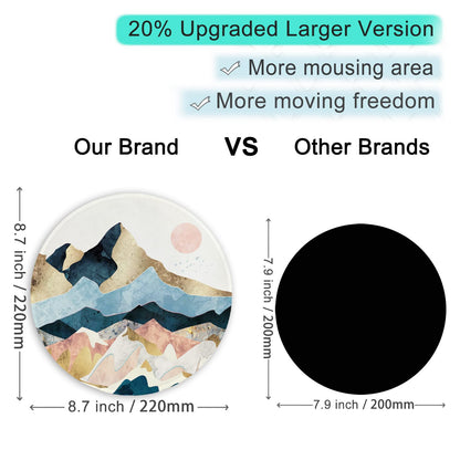 ITNRSIIET Round Mouse Pad with Stitched Edge Premium-Textured Waterproof Non-Slip Rubber Base Desktop Protection Mat Diameter 8.7 inches, Sunrise