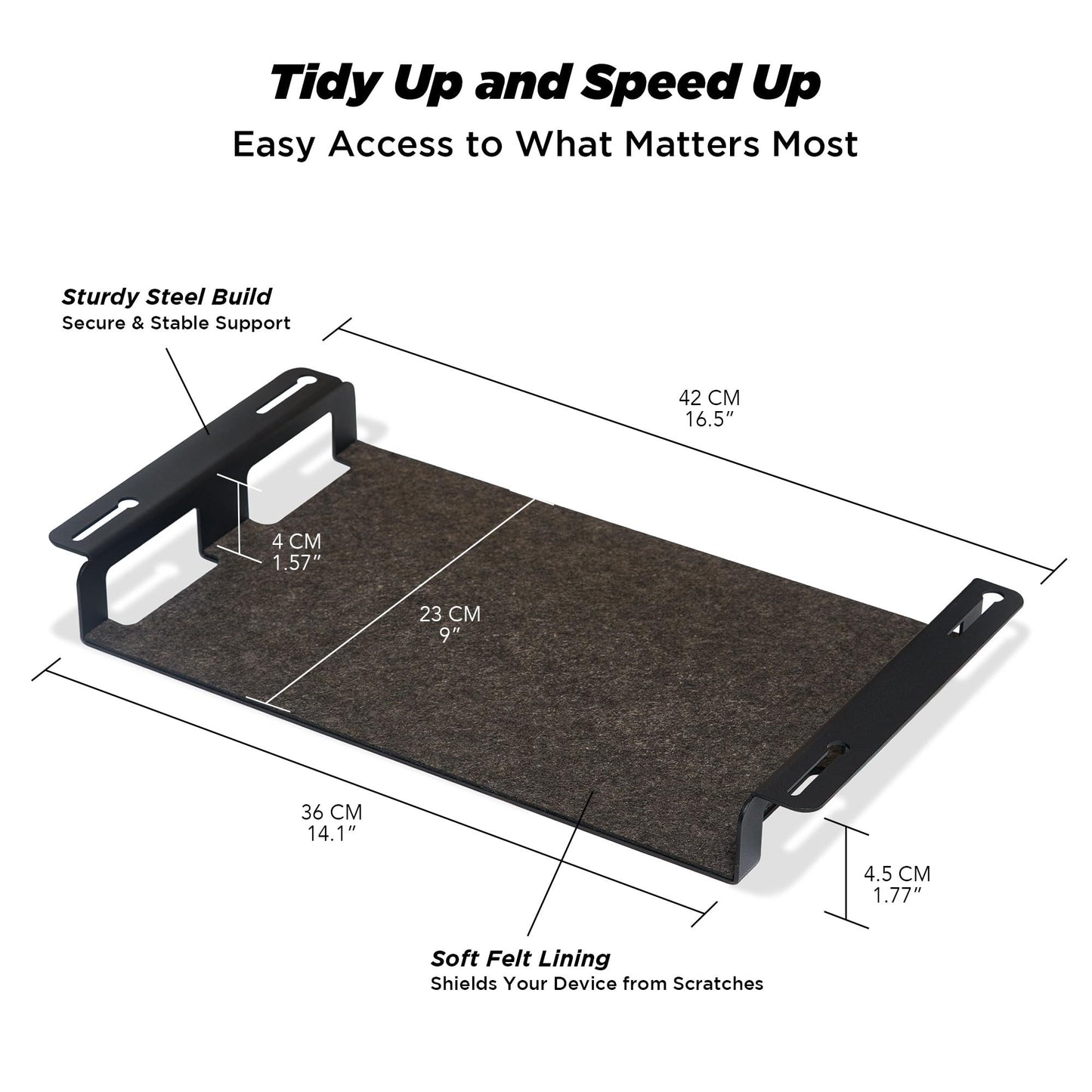 ULTRARM Moodular Storage Tray Add-On for Slide Rails, Do Not Use Alone