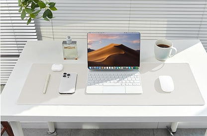 ALOANES Waterproof Mouse Pad with Durable Stitched Edge, XL Gaming Keyboard Pad, Non-Slip Rubber Base Mouse Mat, Extended Desk pad for Gamer, Office & Home, Beige Mousepad 31.5''x 11.8''x 0.12''