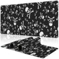 Skull Head Desk Mat,Large Pirate Skull Crossbones Gaming Keyboard Mouse Pad,Non-Slip Rubber Base Desk Pad Thick Stitched Edges Waterproof Mousepad Mouse Mat 31.5"x11.8"