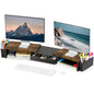 Spacrea Wood Dual Monitor Stand Riser with Drawer and 2 Pen Holders