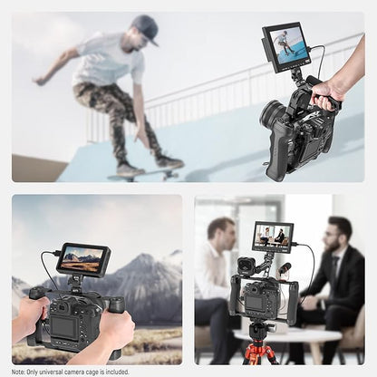 NEEWER Video Camera Cage Rig with Arca Type Base/Dual Grips/Expansion Holes/15mm Rods, Universal Stabilizer Compatible with Sony Canon Nikon DSLR/DSLM, Compatible with SmallRig Accessories, CA016