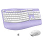Wireless Keyboard and Mouse Combo,2.4G Full Size Wave Keys Ergonomic Keyboard with Wrist Rest for Natural Typing, 3 DPI Adjustable Ergonomic Silent Mouse for Computer/Laptop/Windows/Mac (Black)