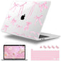 Lepeoac Case for MacBook Pro 13 inch Case M2 2022-2016 A2338 M1 A2251 A2289 A2159 A1989 A1708 A1706, Plastic Hard Shell + Keyboard Cover + Dust Plug, Bowknot