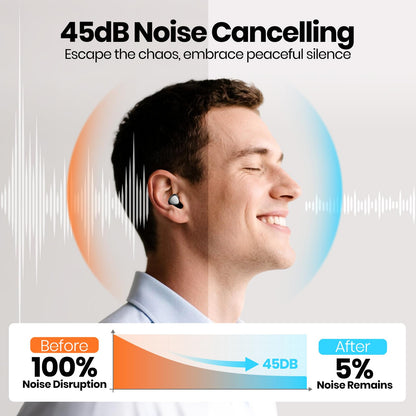 Ear Plugs for Sleeping Noise Cancelling, Reusable Silicone Ear Plugs for Noise Reduction with 8 Ear Tips, Earplugs for Sleep (Black, One Size)
